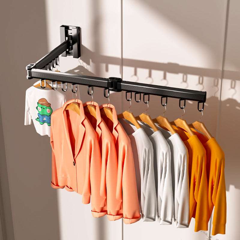 FlexiFold™ Wall-Mounted Folding Clothes Hanger: Space-Saving and Stylish